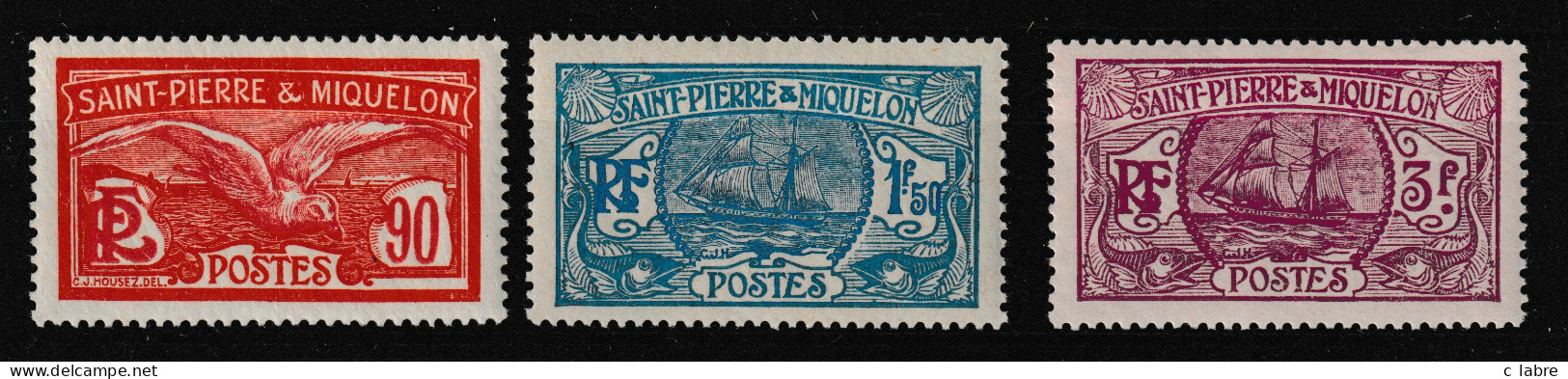 SAINT PIERRE ET MIQUELON : 1930 . N°129/31 (YVERT) . ** . LUXE - Neufs