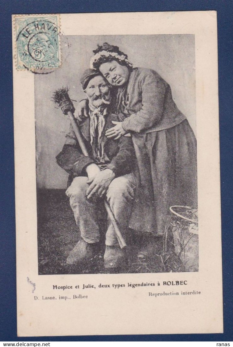 CPA [76] Seine Maritime > Bolbec Circulé Types Nommés Hospice Et Julie - Bolbec