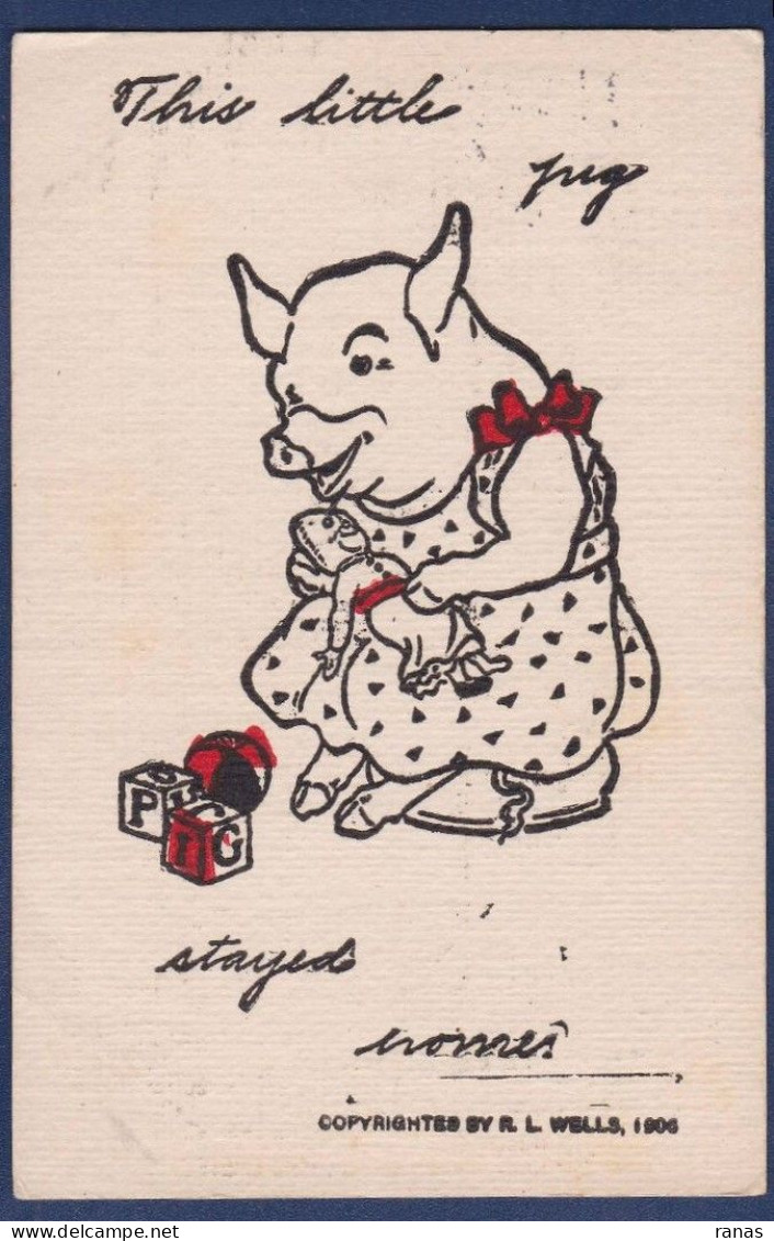 CPA Cochon Pig Caricature Satirique Circulé Position Humaine - Maiali