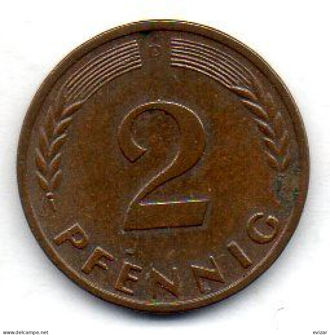 GERMANY - FEDERAL REPUBLIC, 2 Pfennig, Bronze, Year 1962-D, KM # 106 - 2 Pfennig