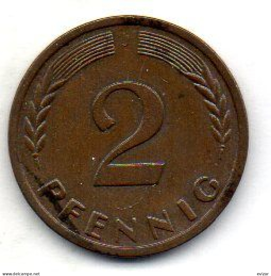 GERMANY - FEDERAL REPUBLIC, 2 Pfennig, Bronze, Year 1963-J, KM # 106 - 2 Pfennig