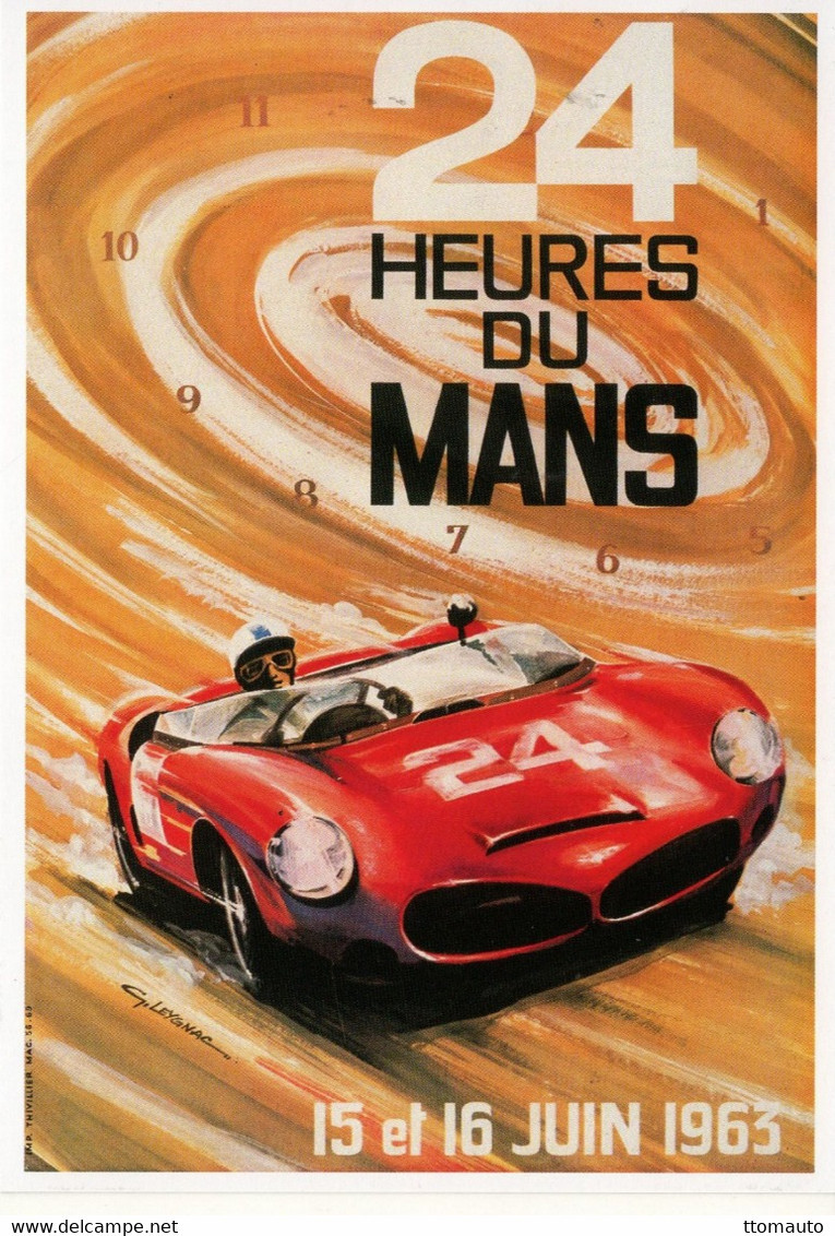 24 Heures Du Mans 1963  - Reproduction D'affiche Publicité D'epoque - Carte Postal - Le Mans