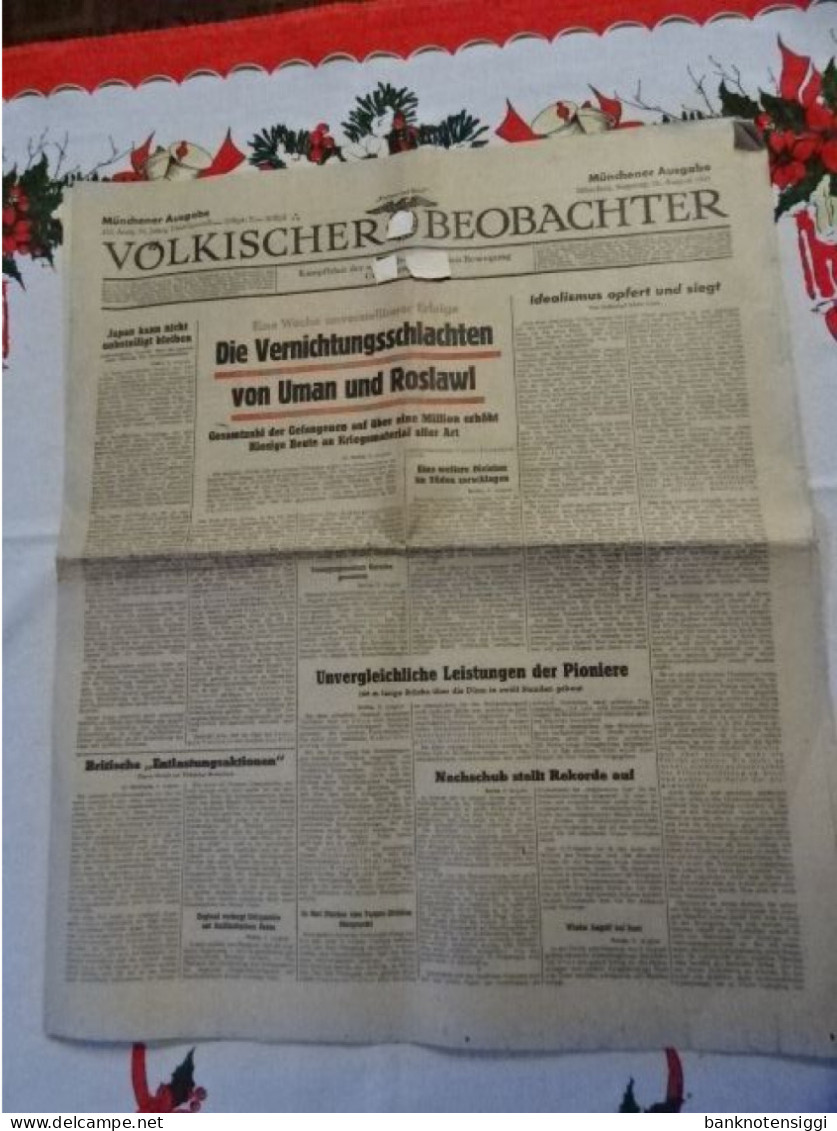 Zeitung Völkischer Beobachter  Münchener Ausgabe 10 August 1941 - Duits