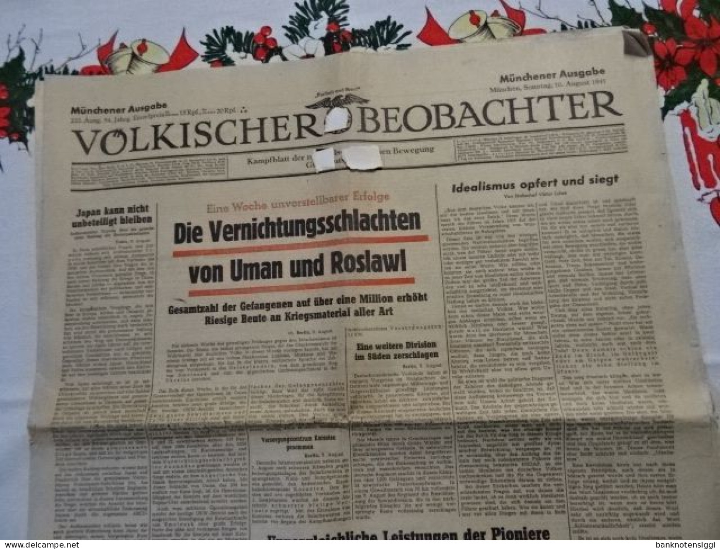 Zeitung Völkischer Beobachter  Münchener Ausgabe 10 August 1941 - Allemand