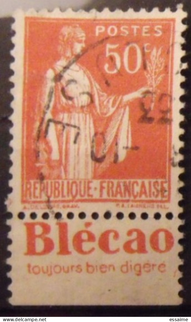 Timbre à Bande Publicitaire. Paix N° 283. 50 C. Type I 1. Pub Pubs Publicitaires Carnet. Blécao. - Other & Unclassified