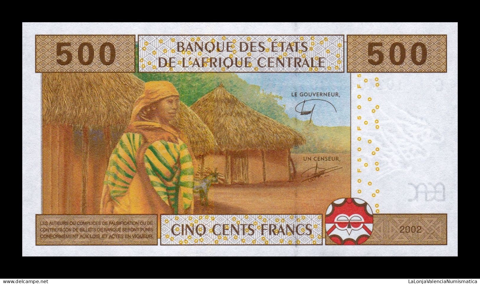 Central African St. Estados De África Central Chad 500 Francs 2002 (2023) Pick 606Ce New Sign Sc Unc - Tsjaad