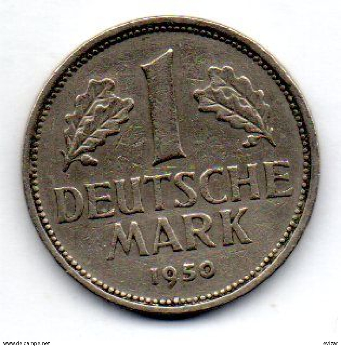 GERMANY - FEDERAL REPUBLIC, 1 Mark, Copper-Nickel, Year 1950-J, KM # 110 - 1 Mark