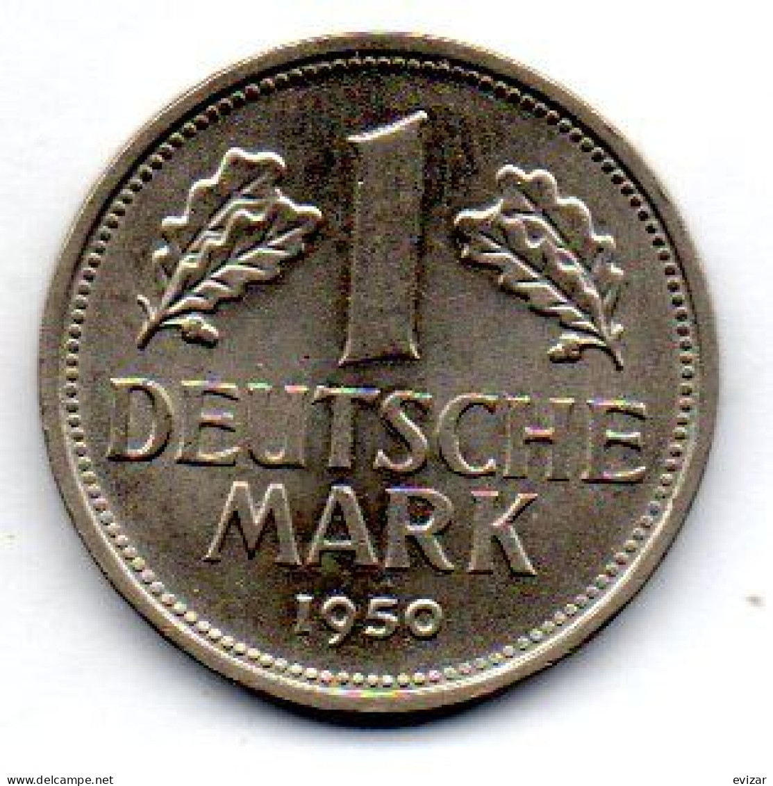 GERMANY - FEDERAL REPUBLIC, 1 Mark, Copper-Nickel, Year 1950-G, KM # 110 - 1 Mark
