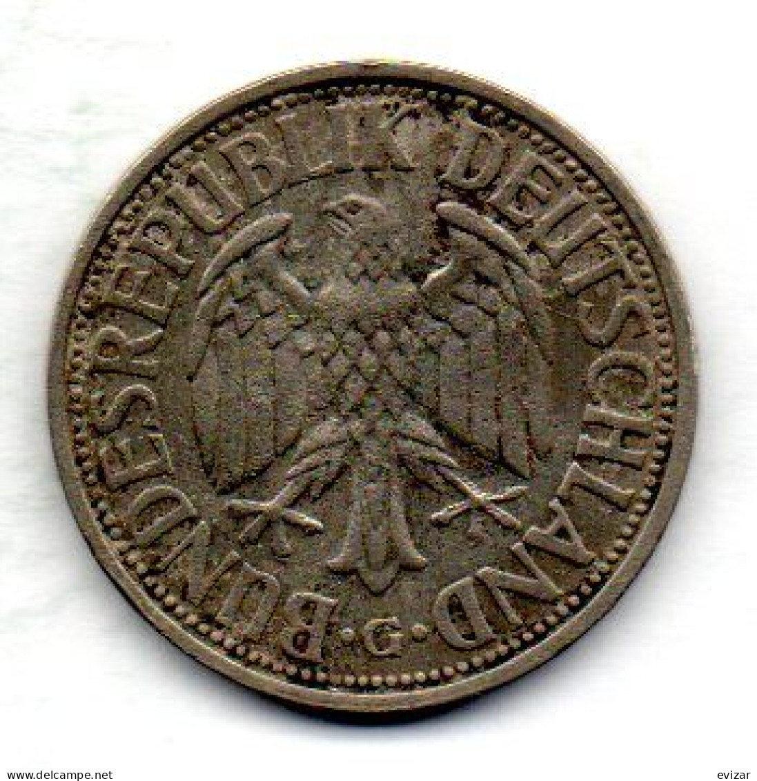 GERMANY - FEDERAL REPUBLIC, 2 Mark, Copper-Nickel, Year 1951-G, KM # 111 - 2 Marcos