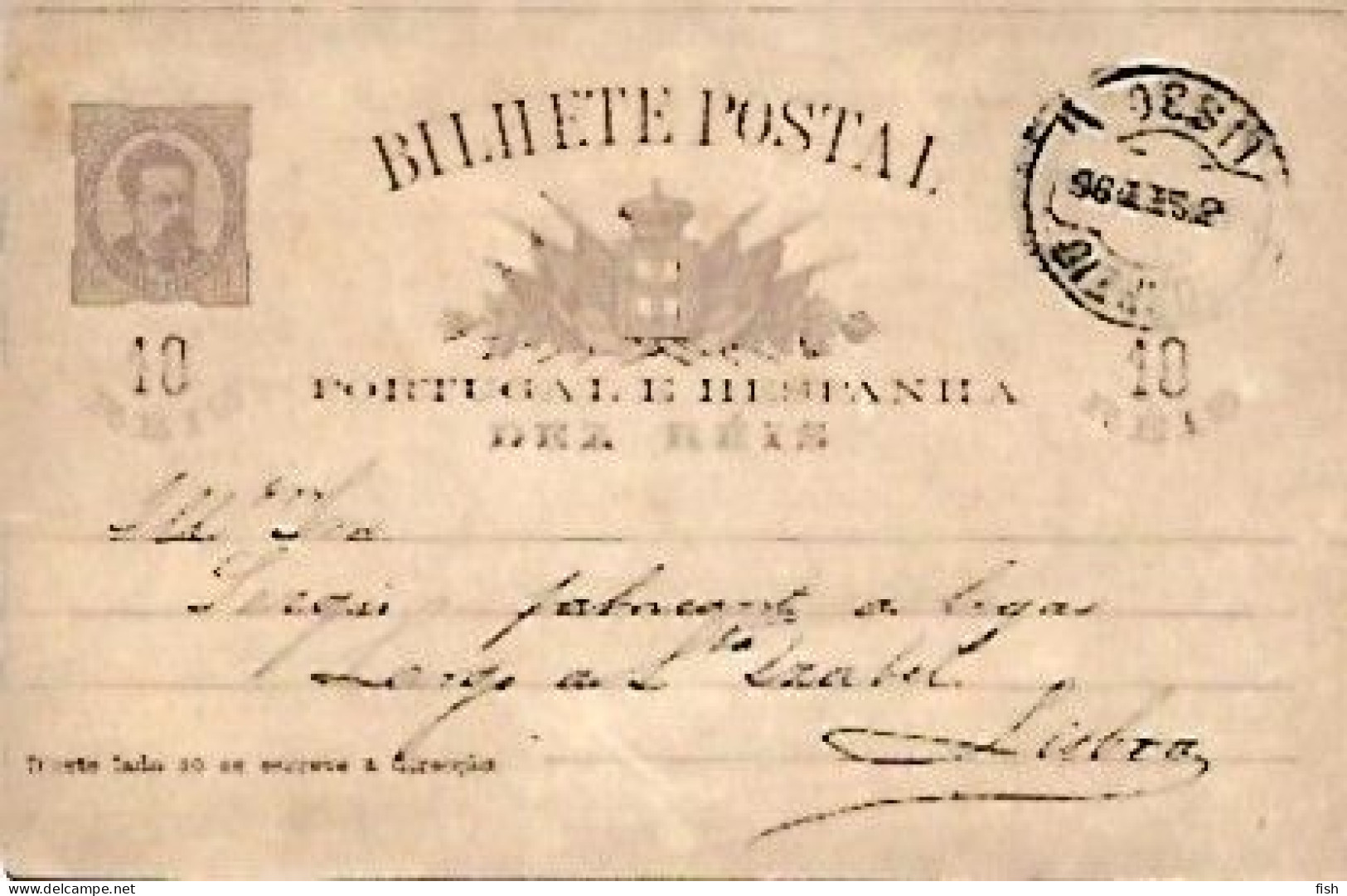 Portugal & Bilhete Postal, 10 REIS, Lisboa 1898 (88778) - Lettres & Documents