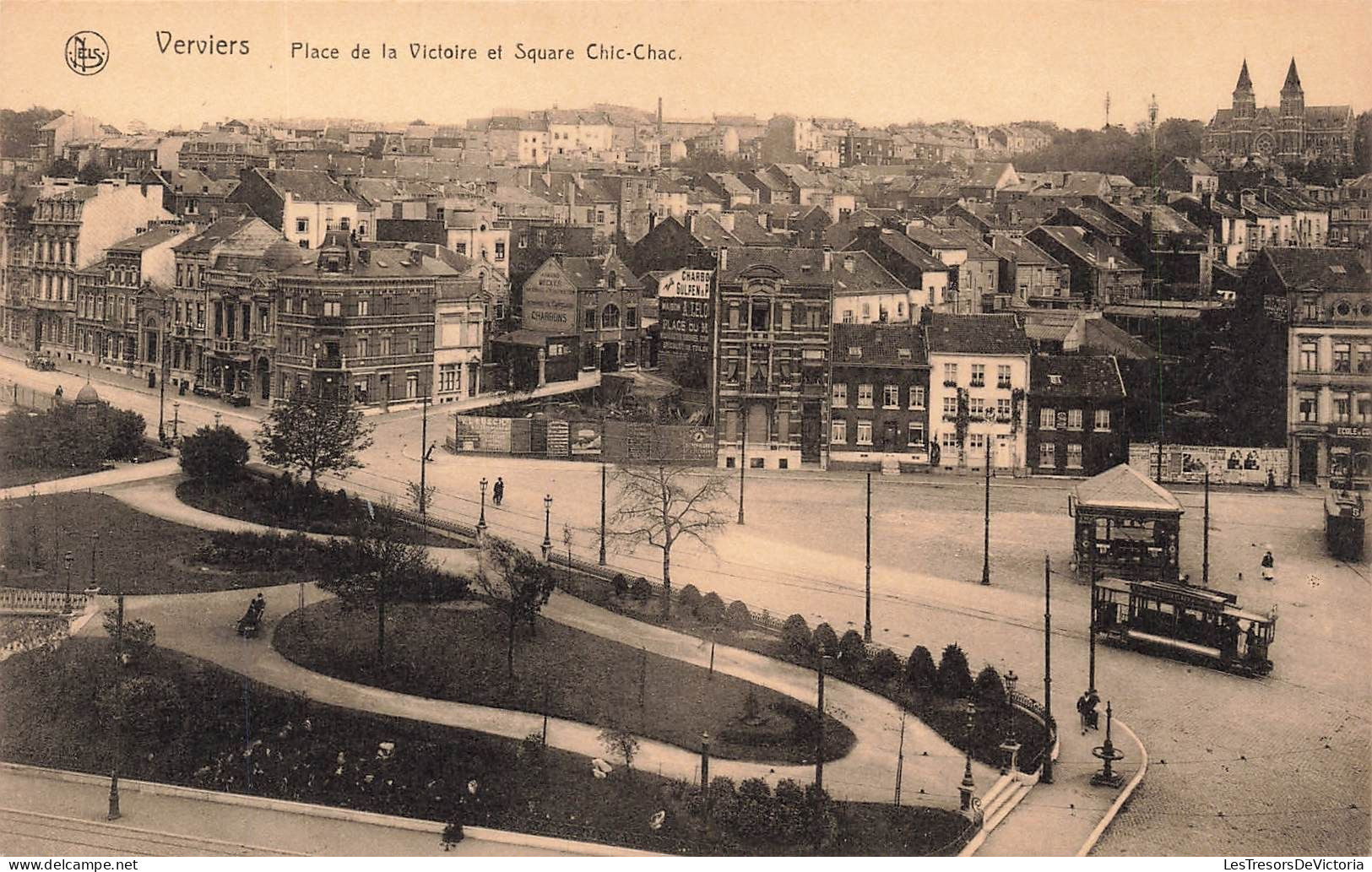 BELGIQUE - Verviers - Place De La Victoire Et Square Chic Chac - Carte Postale Ancienne - Verviers