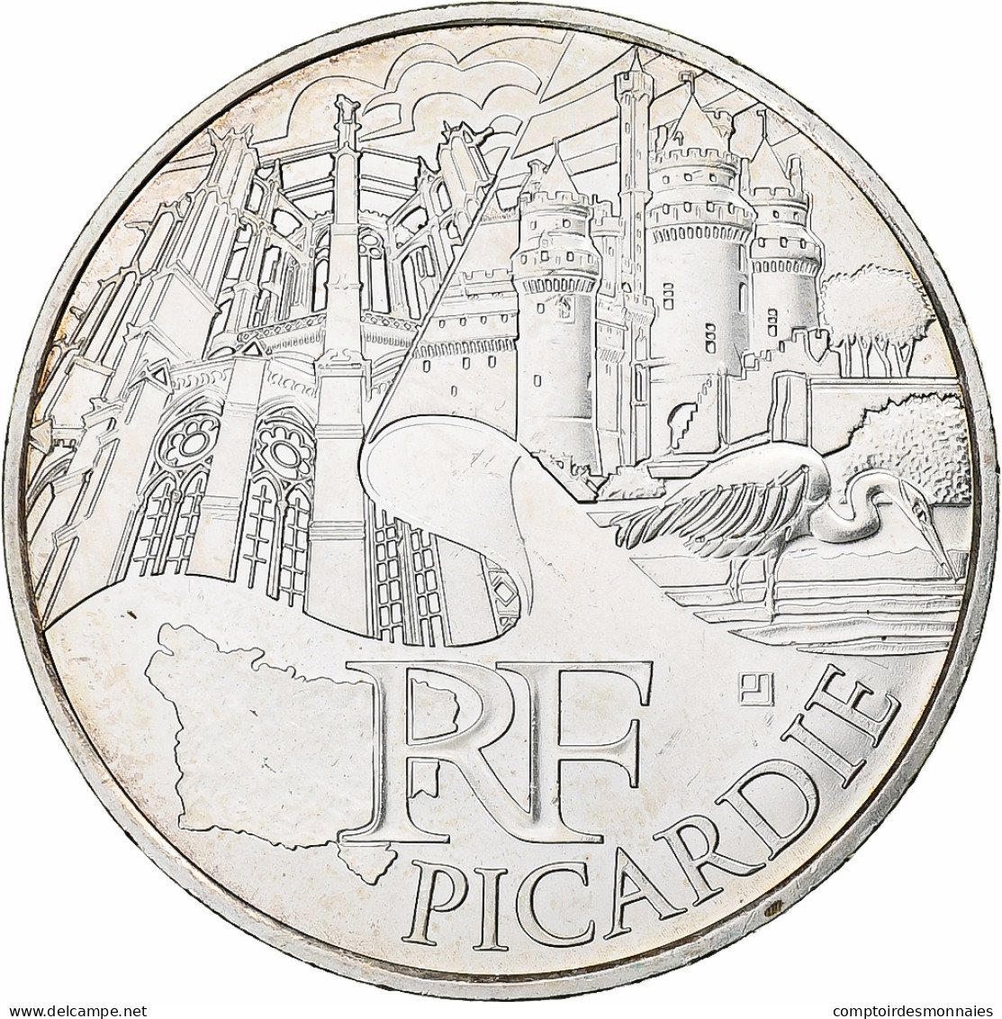 France, 10 Euro, 2011, Paris, Picardie, SPL, Argent, KM:1747 - France