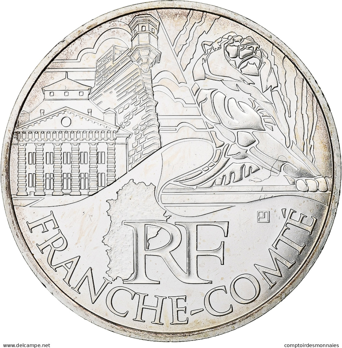 France, 10 Euro, Franche-Comté, Euros Des Régions, 2011, Paris, SPL, Argent - France