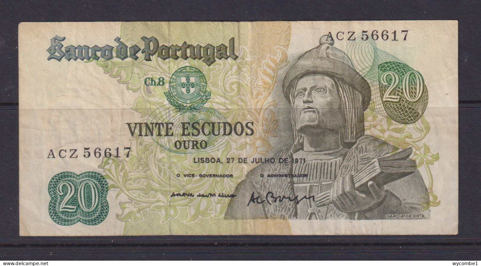 PORTUGAL - 1971 100 Escudos Circulated Banknote As Scans - Portugal