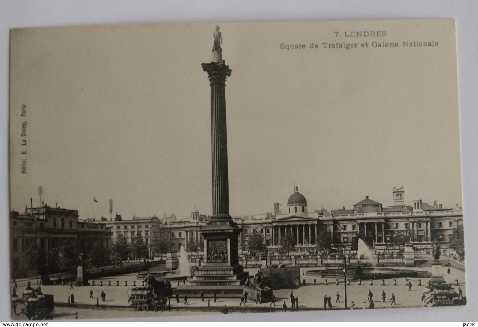 London Trafalgar  Old Postcard - Trafalgar Square