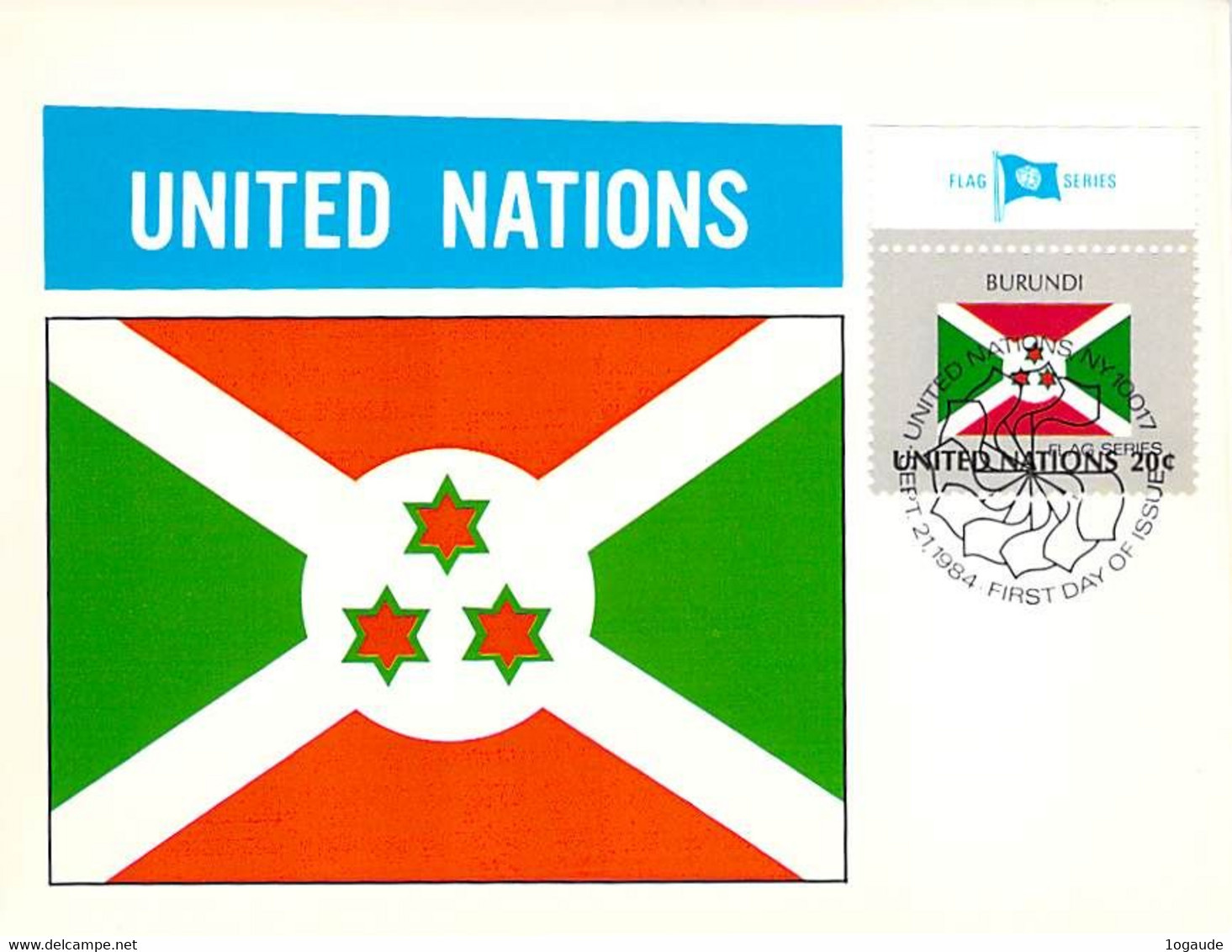 UNITED NATION CARTE MAXIMUM   DRAPEAU FLAG - BURUNDI - Sonstige & Ohne Zuordnung