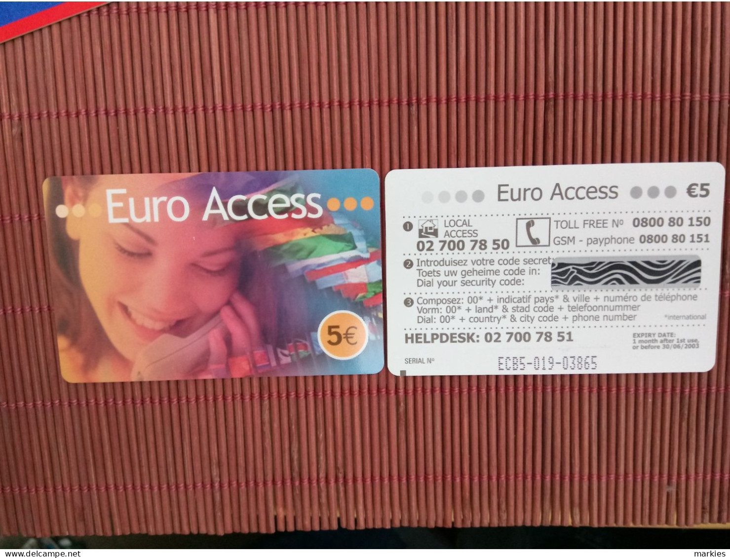 1 Prepaidcard Euro Acces 5 Euro Belgium (Mint,NeuveRare - Cartes GSM, Recharges & Prépayées