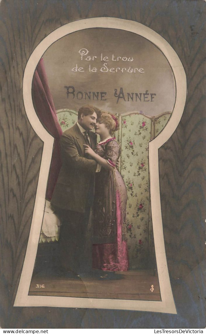 FÊTES ET VOEUX - Nouvel An - Par Le Trou De La Serrure - Colorisé - Carte Postale Ancienne - Neujahr