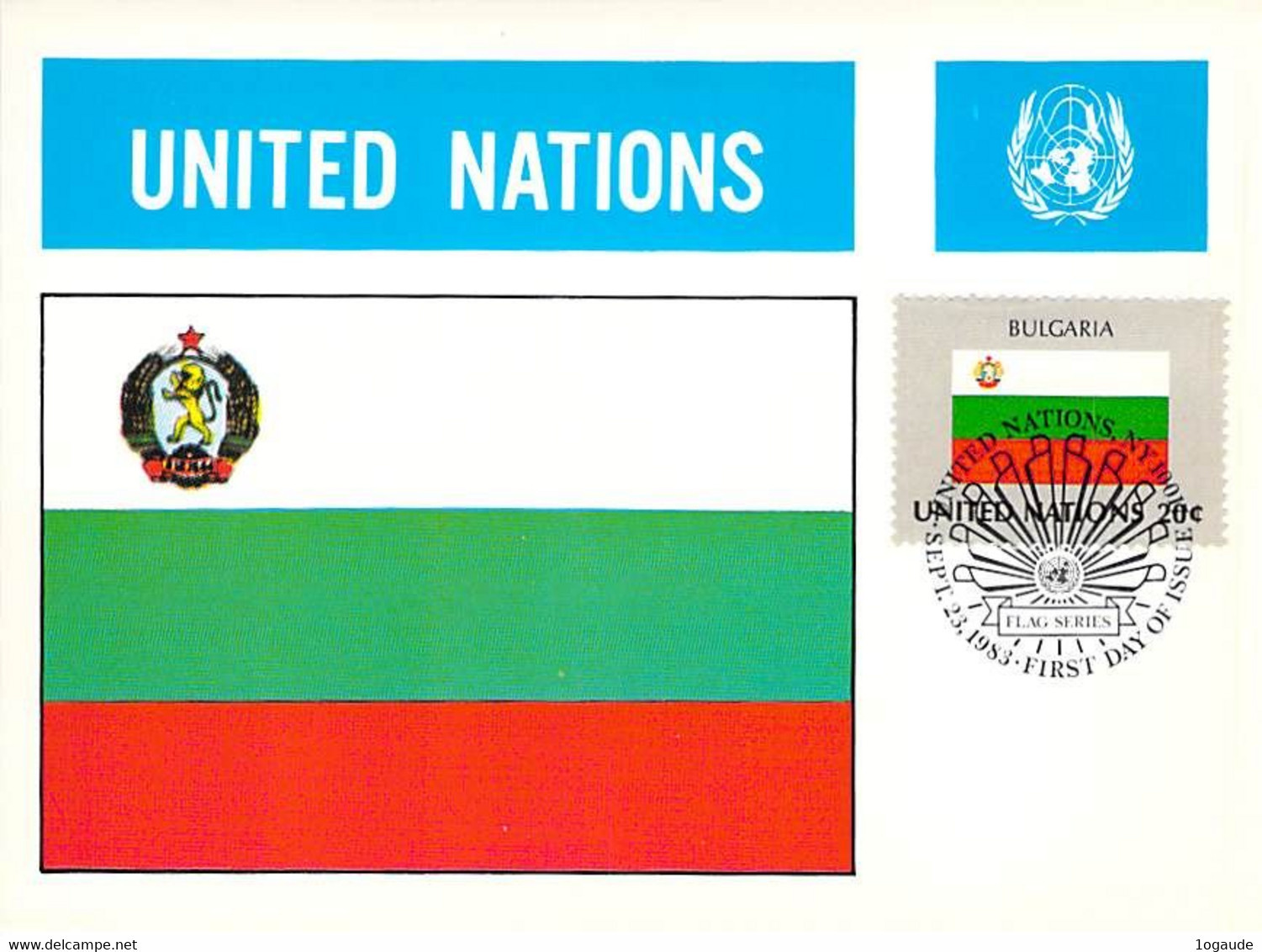 UNITED NATION CARTE MAXIMUM   DRAPEAU FLAG - BULGARIA - Autres & Non Classés