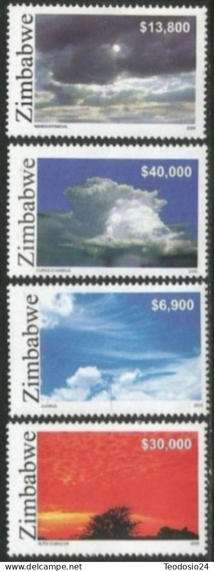 Zimbabwe 2005   Clouds Weather Meteo Complete Set Of 4 MI 812/15  YV#564-67 ** VC 40 EUROS - Zimbabwe (1980-...)