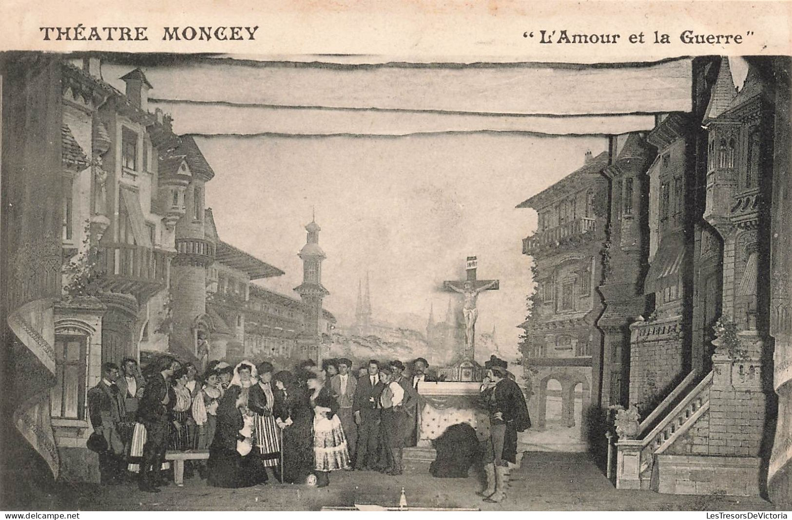 SPECTACLE - Théâtre Moncey - L'Amour Et La Guerre - Carte Postale Ancienne - Theater