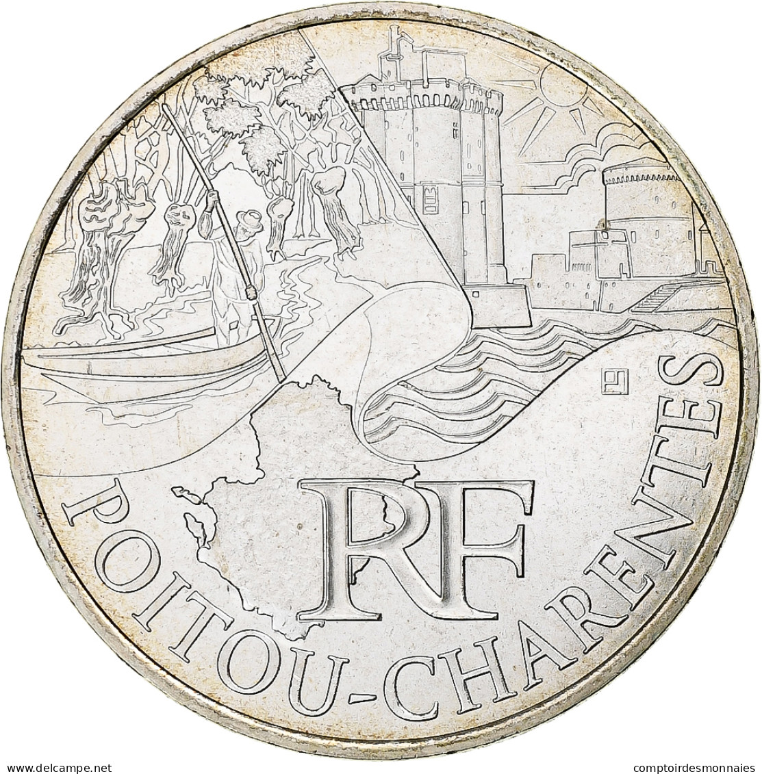 France, 10 Euro, 2011, Paris, Poitou-Charente, SPL, Argent, KM:1748 - France