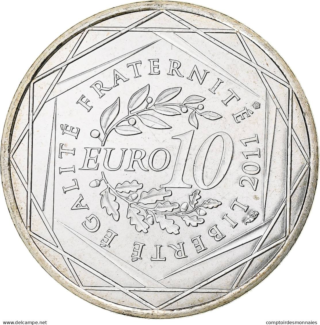 France, 10 Euro, 2011, Paris, Poitou-Charente, SPL, Argent, KM:1748 - France