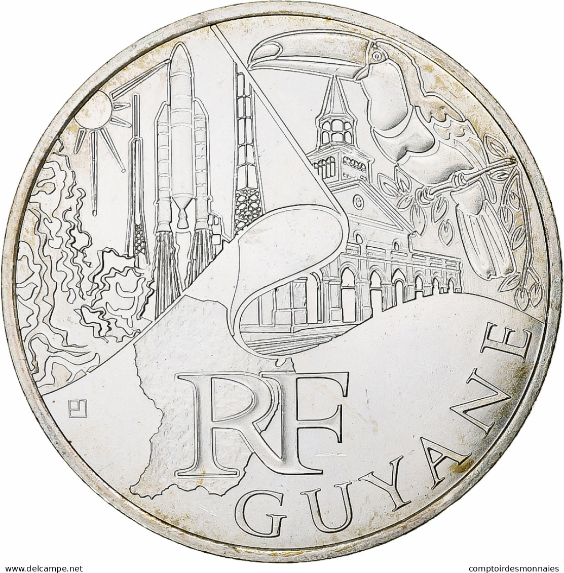 France, 10 Euro, Guyane, Euros Des Régions, 2011, FDC, SPL, Argent - France