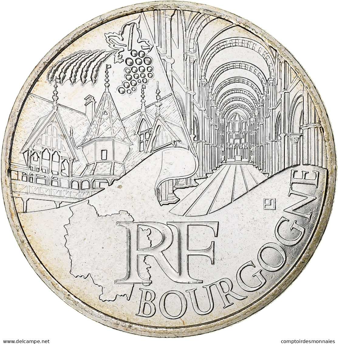 France, 10 Euro, 2011, Paris, Bourgogne, SPL+, Argent, KM:1731 - France