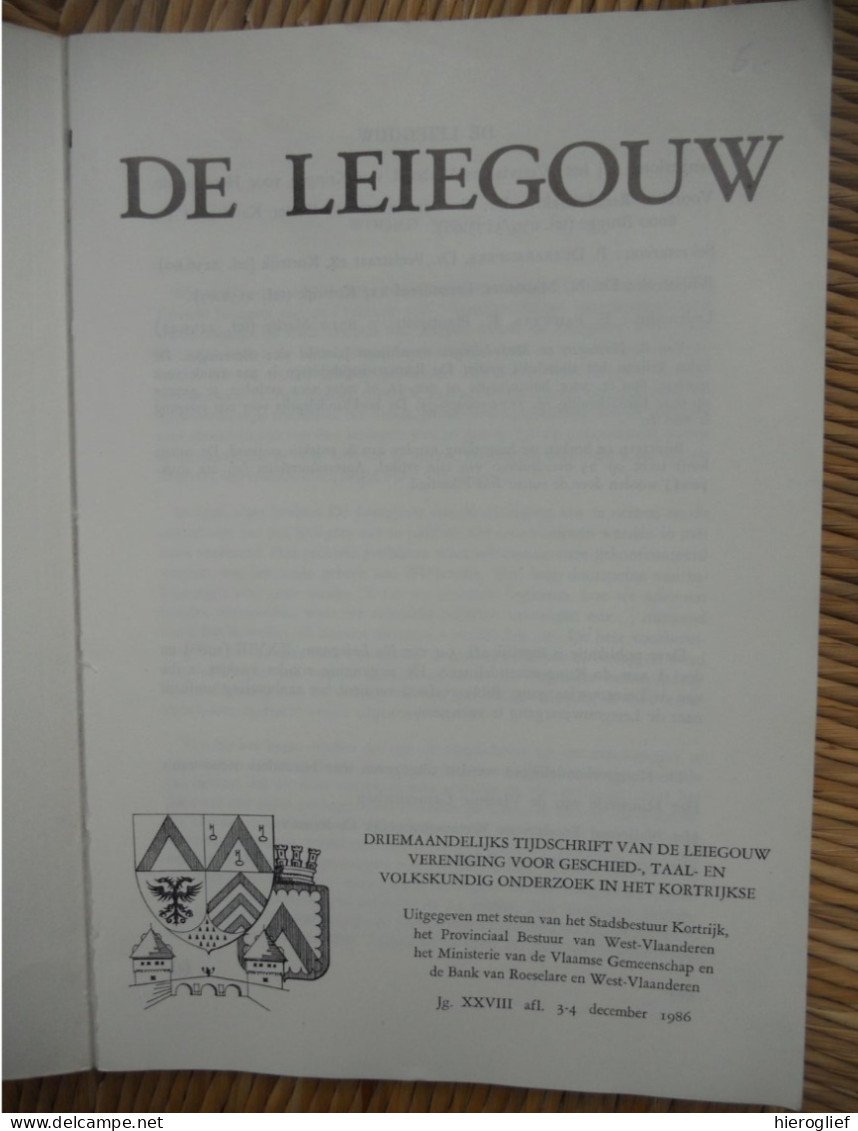 Leiegouw 12.1986 Leie Kortrijk Ieper Meulebeke Gent Tournai Land Van Aalst Adornes Jeruzalem Brugge - Historia