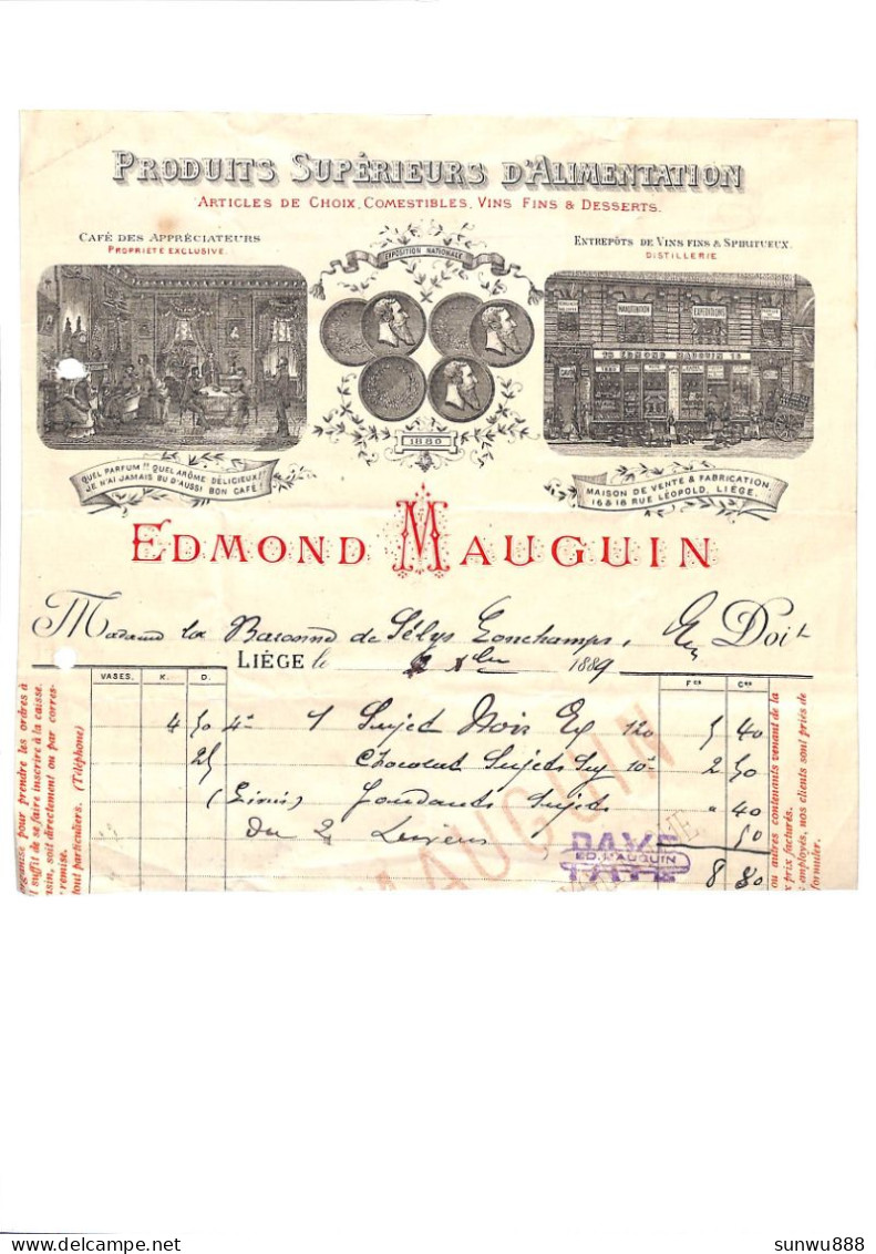 Liège - Produits Supérieurs D'Alimentation Edmond Mauguin 1889 (illustrée) - 1800 – 1899