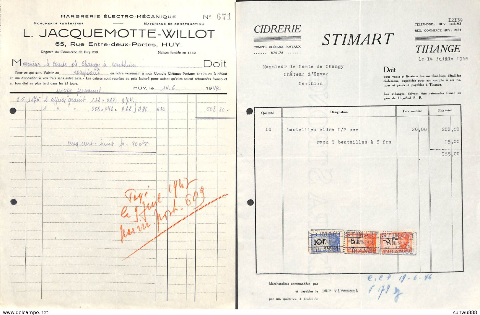 Huy Bas-Oha Couthuin Waremme Héron... Superbe Lot 100 Documents - Other & Unclassified