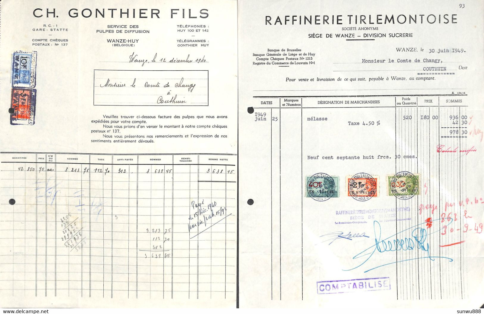 Huy Bas-Oha Couthuin Waremme Héron... Superbe Lot 100 Documents - Andere & Zonder Classificatie