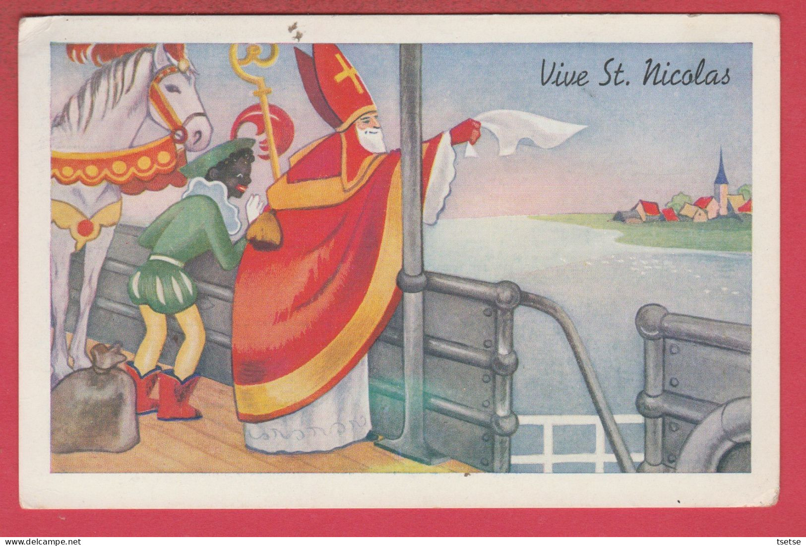 Vive St Nicolas / Sinterklaas ... Bateau, Pâge / Boot, Dienaar ( Voir Verso ) - Nikolaus