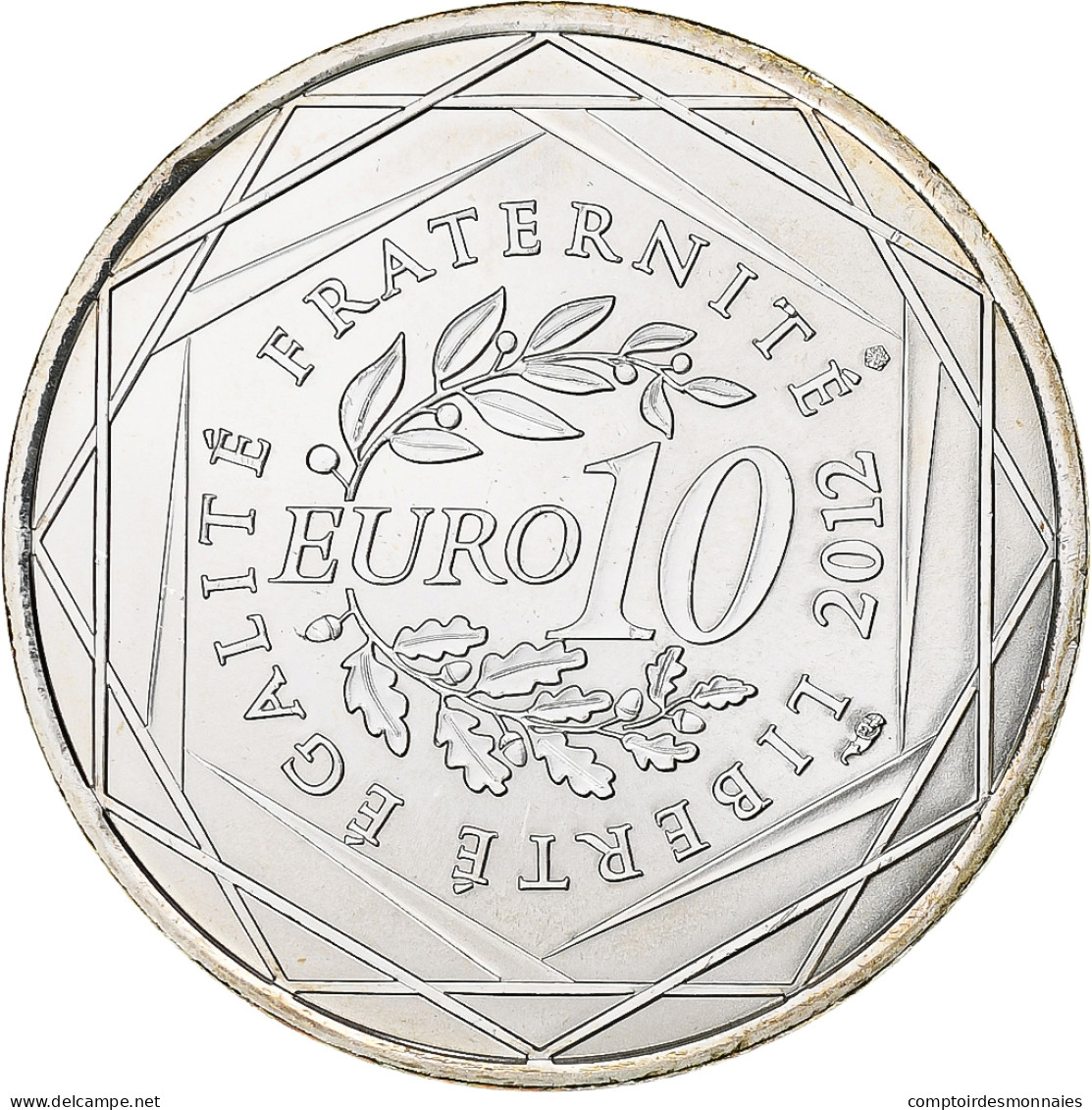 France, 10 Euro, Rhône Alpes, 2012, Paris, SPL+, Argent, Gadoury:EU514, KM:1886 - France