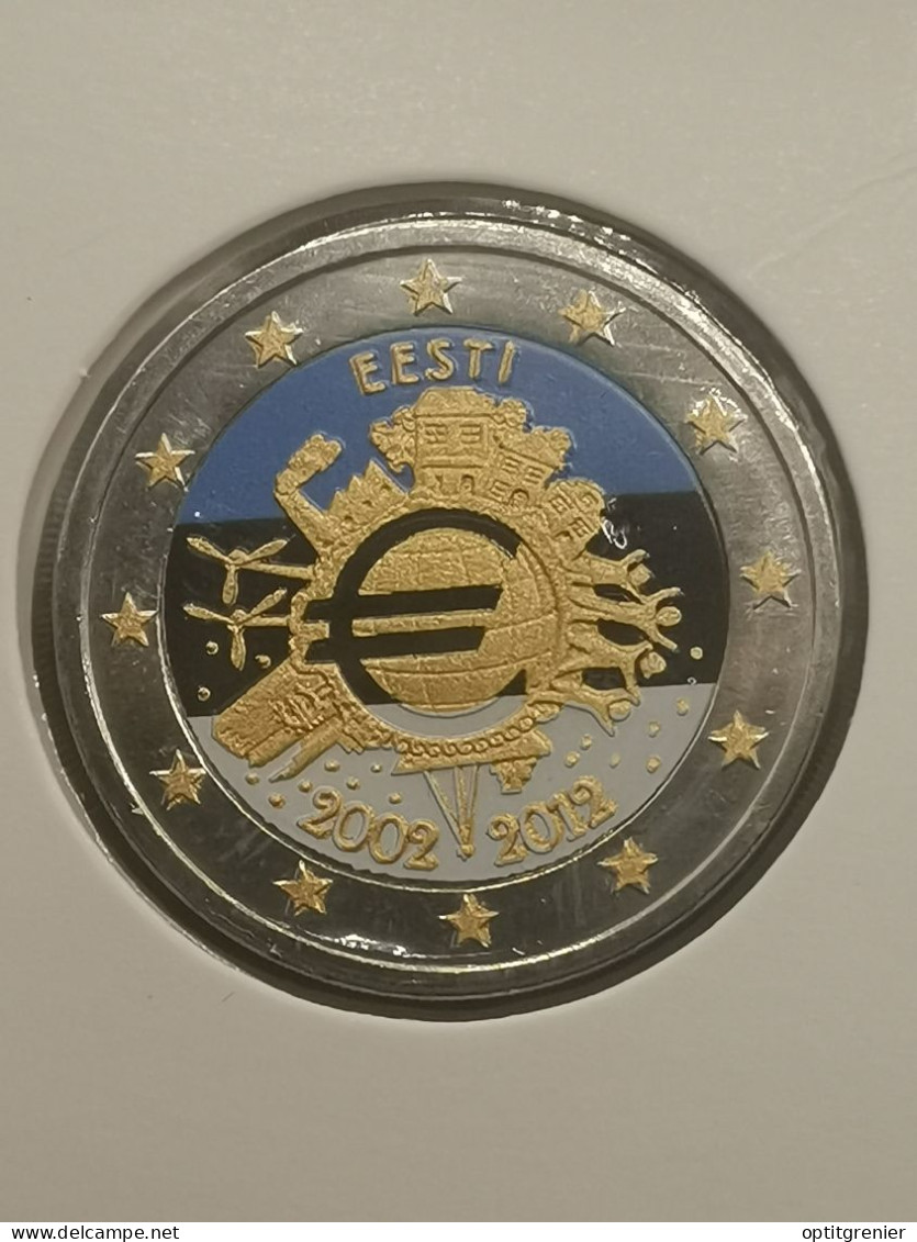 2 EURO COLORISE EESTI ESTONIE 2012 / 10 ANS DE L'EURO - Estonia