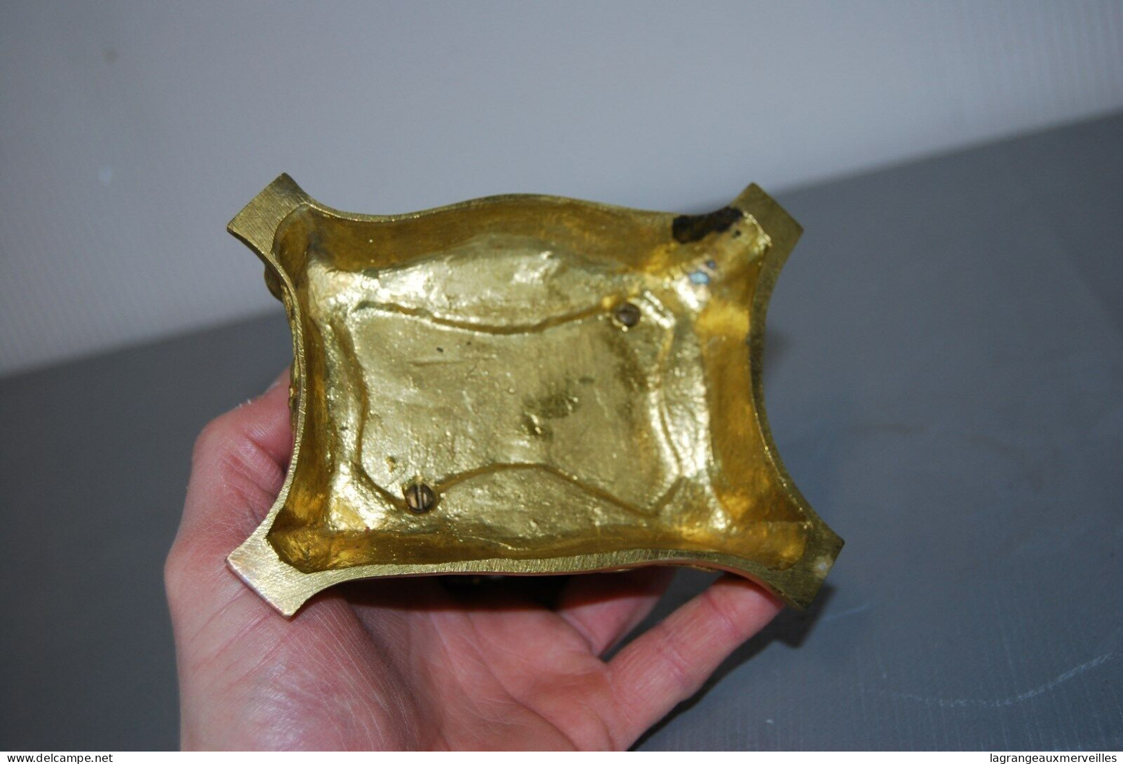 C154 Très Ancienne Boite à Bijou - Bronze - écrin Origine - XIX Siècle - Rococo - Jugendstil / Art Déco