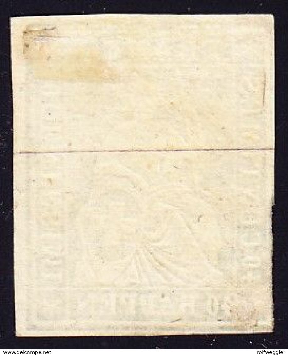 1855 40 Rp Hellgrün, Ungebraucht Mit Originalgummi, 3 Seitig Vollrandig, Foto-Attest Renggli - Unused Stamps