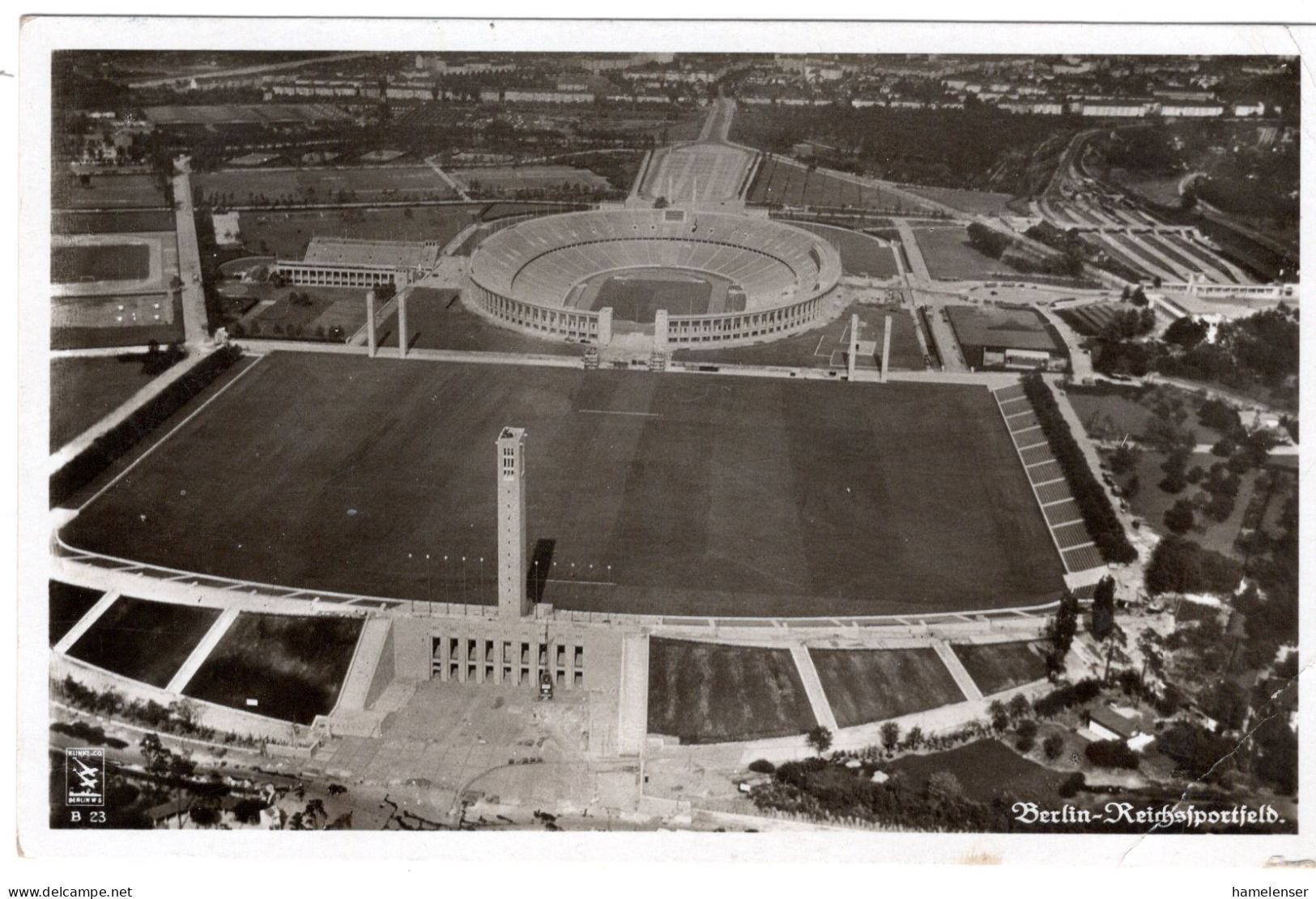 61117 - Deutsches Reich - 1936 - 2@3Pfg Olympiade A AnsKte SoStpl BERLIN - AUSSTELLUNG DEUTSCHLAND -> (Adresse Radiert) - Ete 1936: Berlin