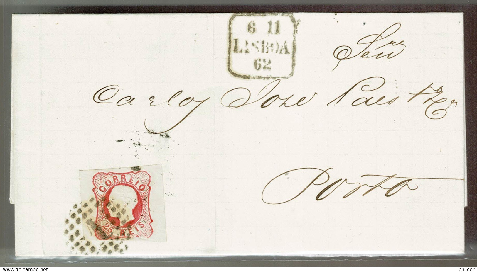 Portugal, 1862, # 16, Lisboa-Porto - Storia Postale