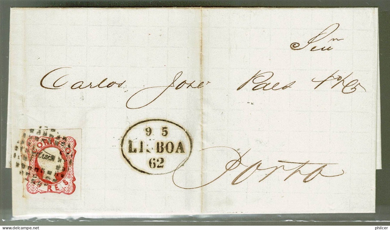 Portugal, 1862, # 13, Lisboa-Porto - Cartas & Documentos