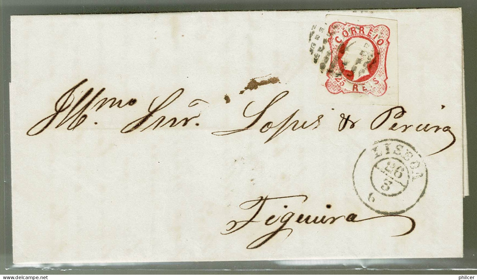 Portugal, 1866, # 16, Lisboa-Figueira - Storia Postale