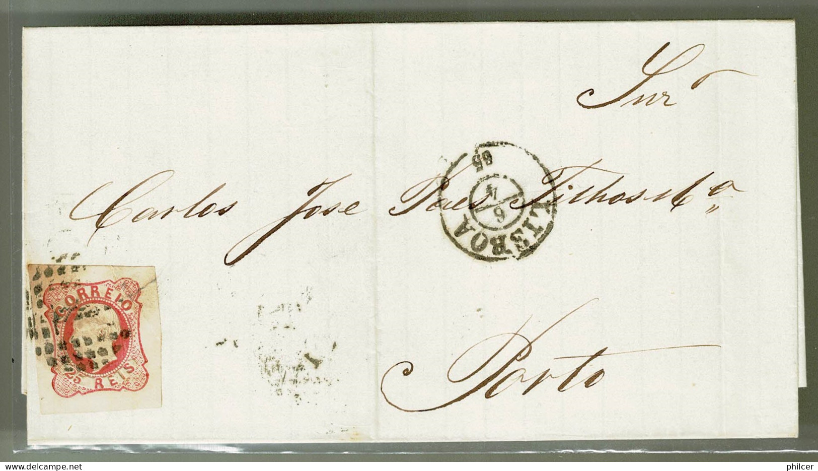 Portugal, 1865, # 16, Lisboa-Porto - Lettres & Documents