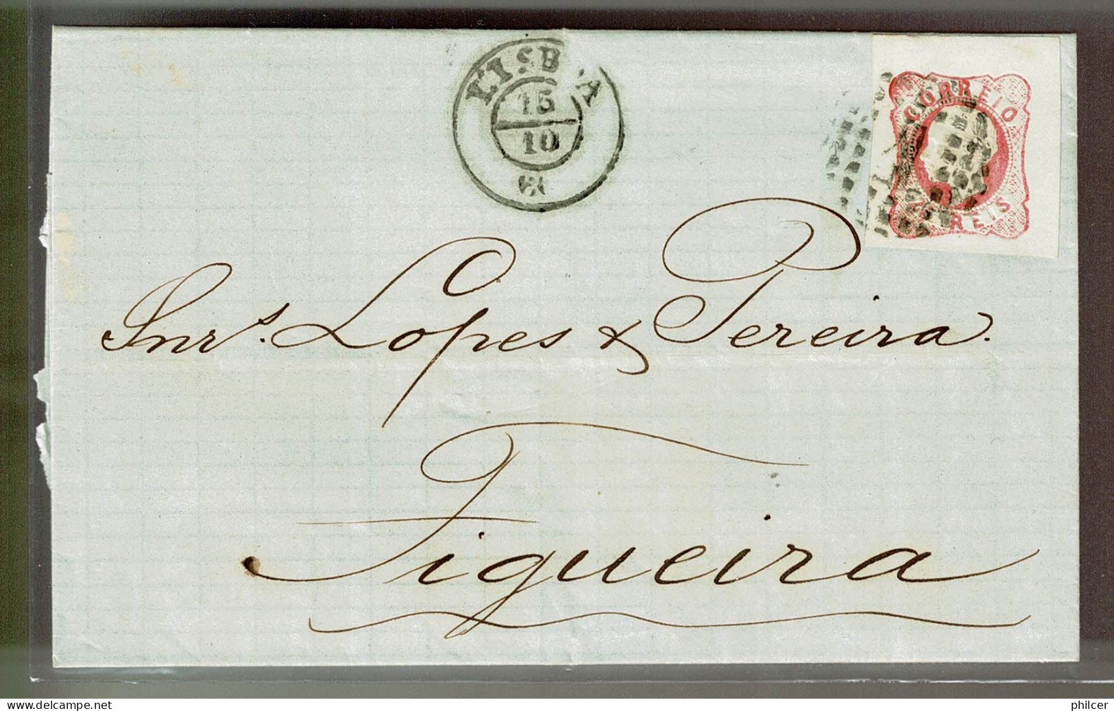 Portugal, 1864, # 16, Lisboa-Figueira - Lettres & Documents