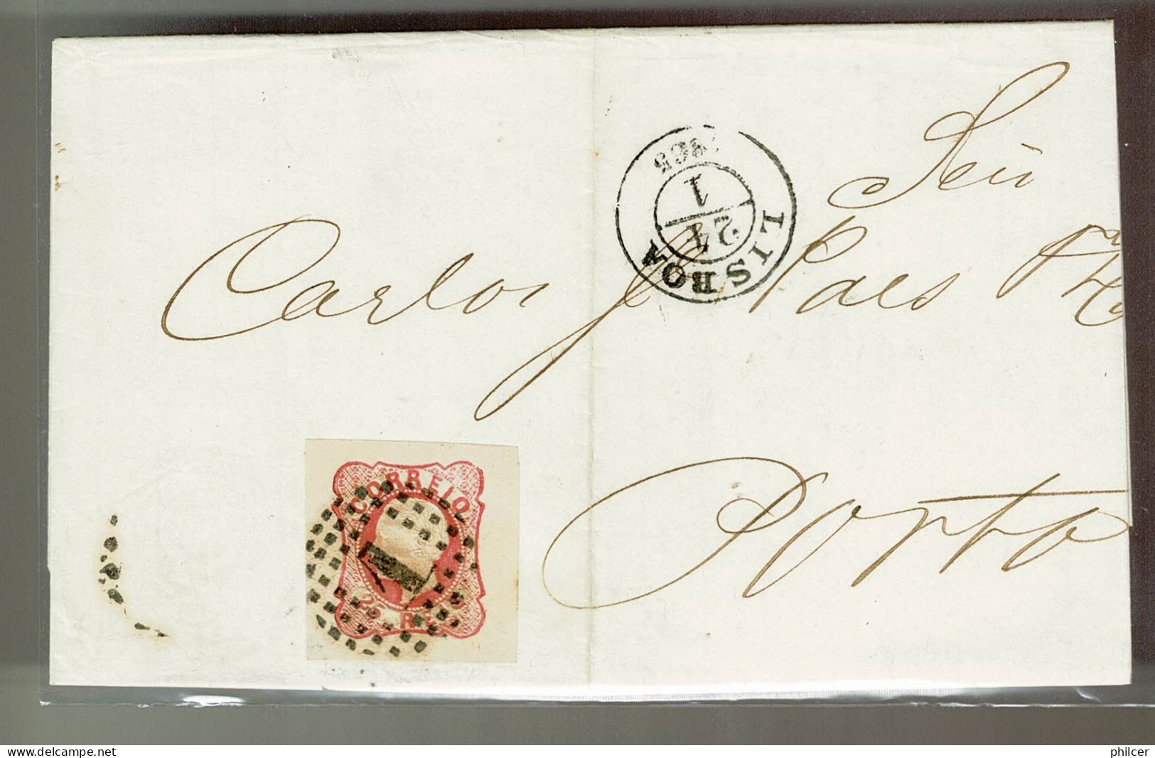 Portugal, 1864, # 16, Lisboa-Porto - Cartas & Documentos