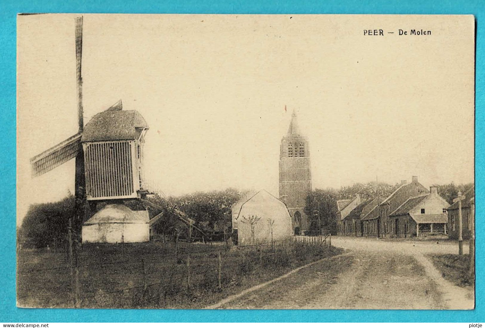 * Peer (Limburg) * (Jac. Ooms En Catho Achten) Molen, Moulin, Mill, Muhle, église, Unique, TOP, Zeldzaam, Rare - Peer