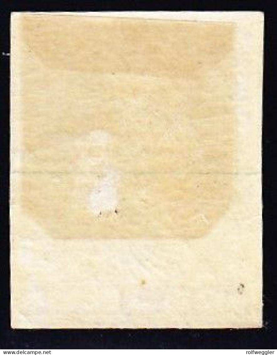 1862 2 Rp Grau, Ungebraucht Mit Originalgummi, 3 Seitig Vollrandig, Attest Rellstab - Unused Stamps