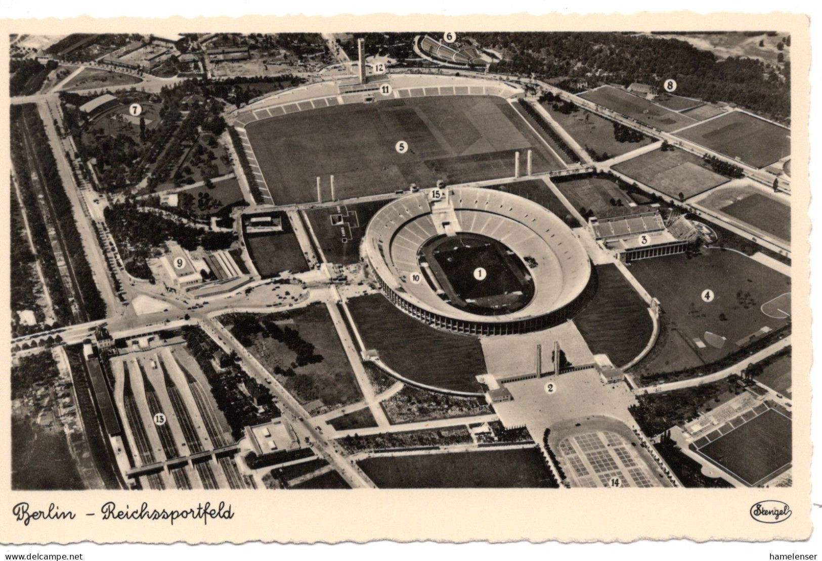 61118 - Deutsches Reich - 1936 - Ans.-Kte. "Reichssportfeld", Ungebraucht - Jeux Olympiques