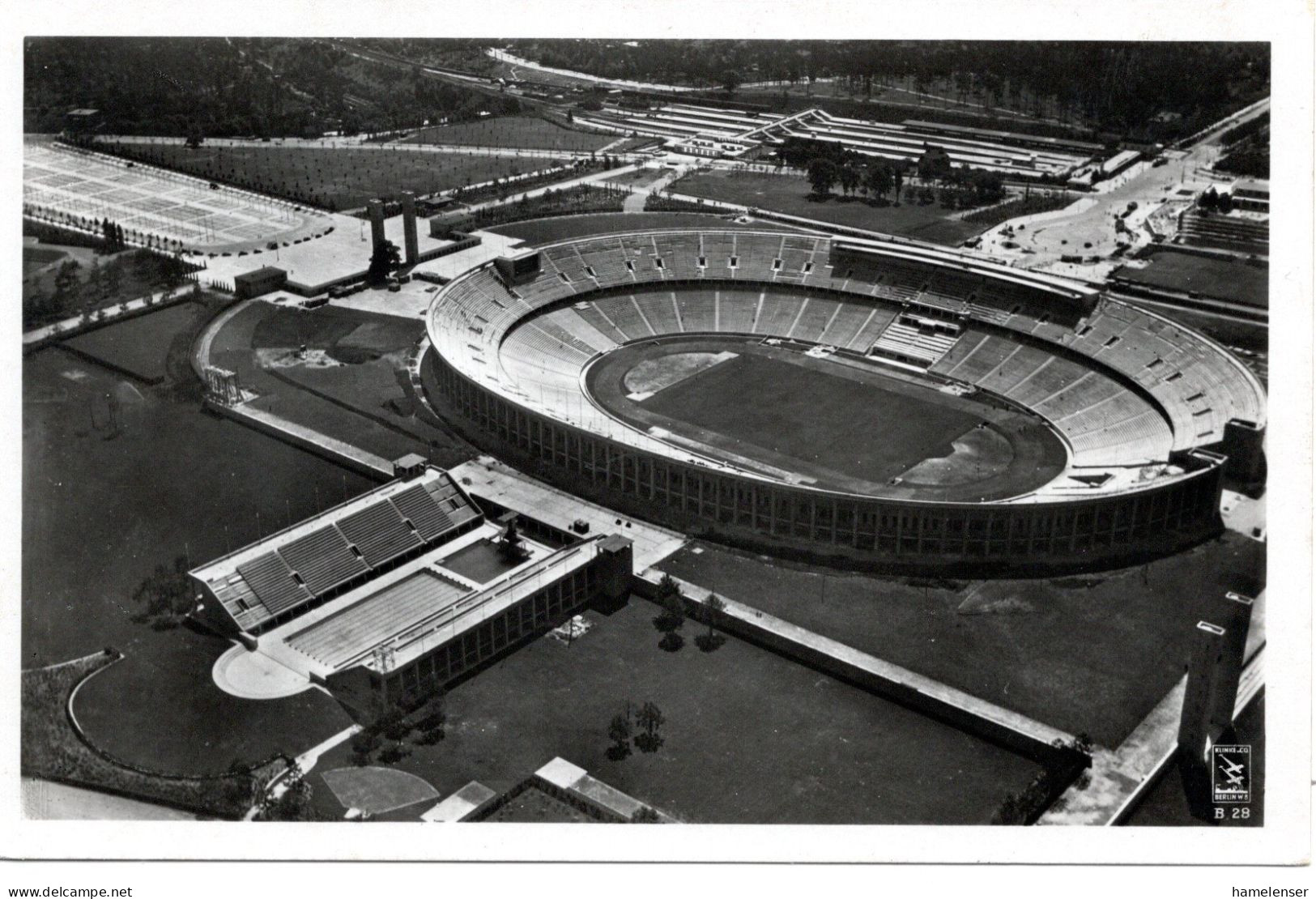 61119 - Deutsches Reich - 1936 - Ans.-Kte. "Reichssportfeld", Ungebraucht - Olympic Games