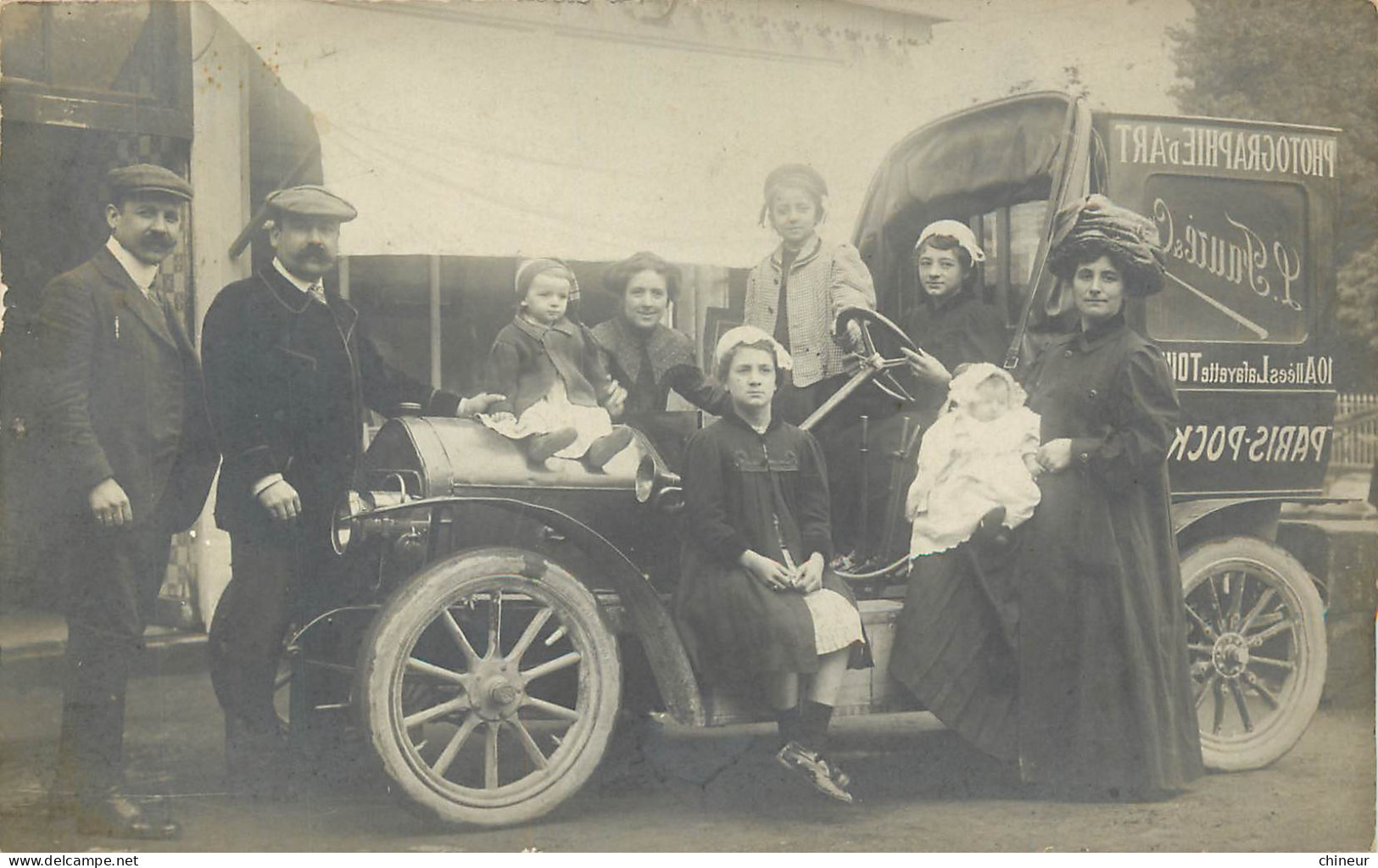 CARTE PHOTO AUTOMOBILE TACOT PHOTOGRAPHE D'ART L.FAURE 10 ALLEE LAFAYETTE PARIS POCK - Taxi & Carrozzelle